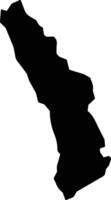 Morne Vert Saint Lucia silhouette map vector