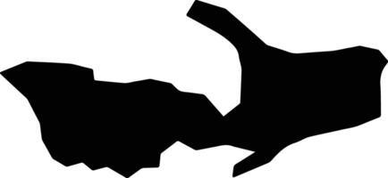 Municipality of North Mitrovica XKX silhouette map vector