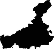 Municipality of Obiliq XKX silhouette map vector