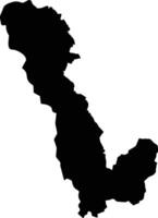 Myawaddy Myanmar silhouette map vector