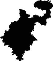 Nanded India silhouette map vector