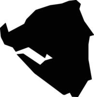 Ndougou Gabon silhouette map vector