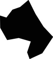 Ngourkosso Chad silhouette map vector
