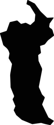 Nova Ponte Brazil silhouette map