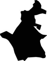 Old Denbigh Jamaica silhouette map vector
