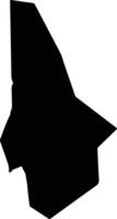 Ouake Benin silhouette map vector