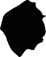Outhoomphone Laos silhouette map vector