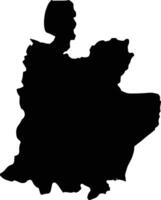 Pherzawl India silhouette map vector
