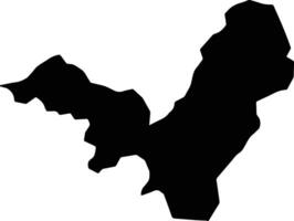 Phuentsholing Bhutan silhouette map vector