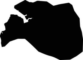 Port Louis Mauritius silhouette map vector