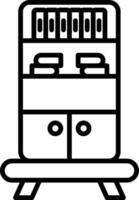Tall Wooden Bookshelf vector