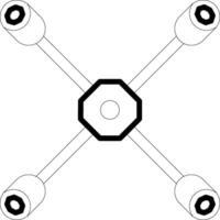 Cross Style Lug Wrench vector