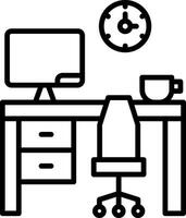 Efficient Home Workspace Setup vector