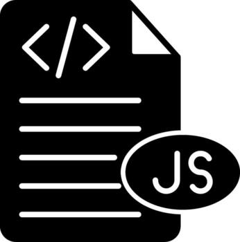 JavaScript Code Snippet Glyph vector
