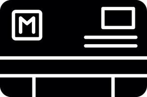 Rechargeable Metro Card Pass Glyph vector