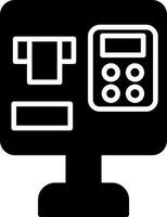 Self Service Ticket Machine Glyph vector