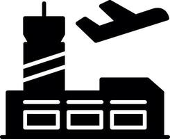 Modern Airport Terminal Building Glyph vector
