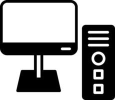 High Performance Desktop Computer Glyph vector