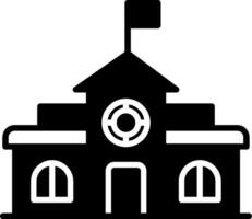 Educational School Building Glyph vector