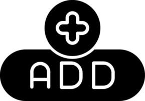 Add New Item Button Glyph vector