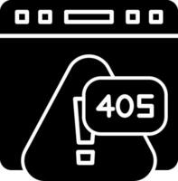 Error 405 Method Not Allowed Warning Glyph vector