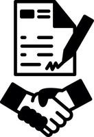 Digital Contract Agreement Form Glyph vector