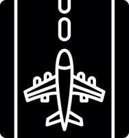 Aircraft Landing Runway Glyph vector