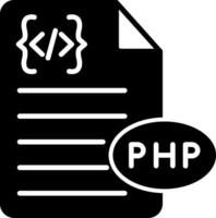 PHP Backend Script File Glyph vector