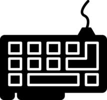 Ergonomic Office Keyboard Glyph vector