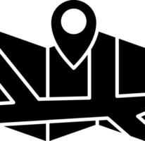 Transit Network Route Map Glyph vector