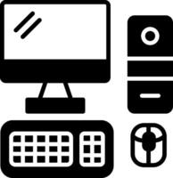 Desktop Work Computer Glyph vector