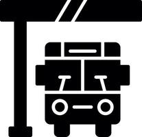 Covered Bus Shelter Glyph vector