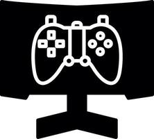 Desktop PC Gaming Setup Glyph vector