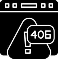 Error 406 Not Acceptable Response Glyph vector
