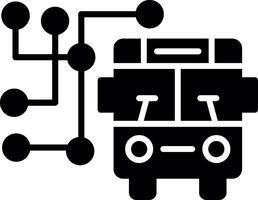 Detailed Bus Route Map Glyph vector