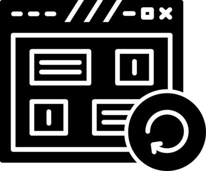 página actualizar recargar botón glifo vector