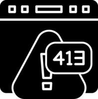 Error 413 Payload Too Large Error Glyph vector