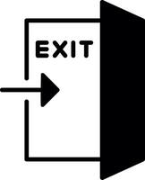 Illuminated Exit Direction Sign Glyph vector