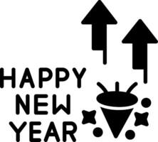 Cheerful Happy New Year Card Glyph vector