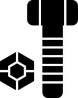 Threaded Hex Bolt Glyph vector