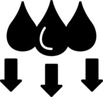 Decreasing Water Level Gauge Glyph vector