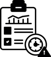 Urgent Overdue Task Alert Glyph vector