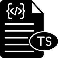 TypeScript Typed Code Icon Glyph vector