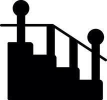 Safety Handrails on Stairs Glyph vector