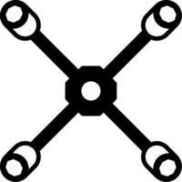 Cross Style Lug Wrench Glyph vector