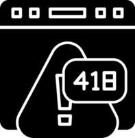 Error 418 Im a Teapot Easter Egg Glyph vector