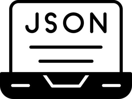 JSON Data Format Block Glyph vector