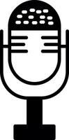 Studio Quality Streaming Microphone Glyph vector