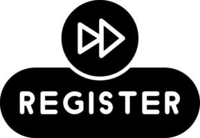 Register Account Button Glyph vector