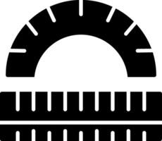 Transparent Math Protractor Glyph vector